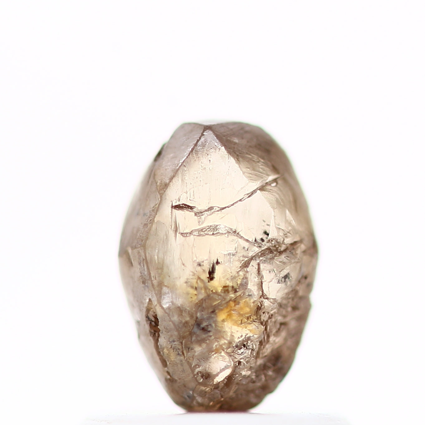 Natura Mackle Rough Raw Crystal Fancy Brown Uncut Diamond 0.91 Carat Design Rough Diamond Engagement Ring